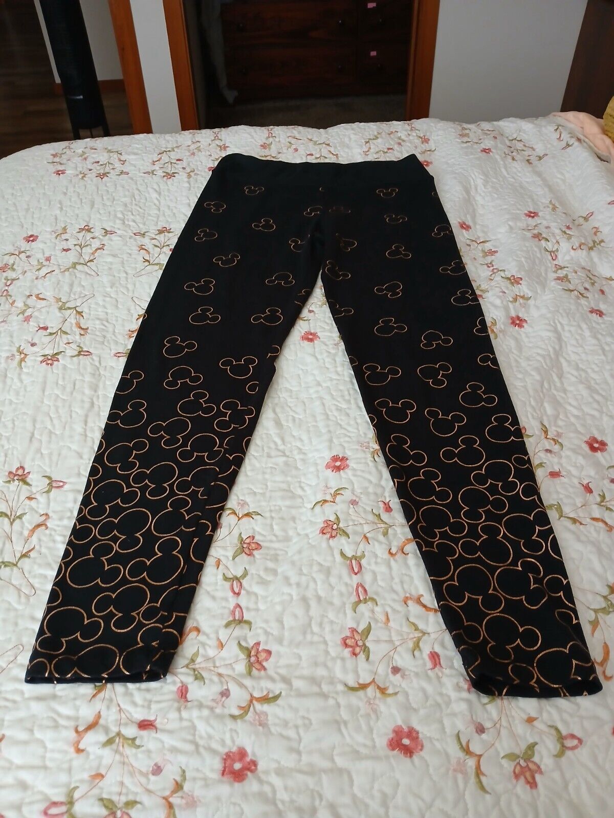 Disney Parks Gold Mickey Mouse Leggings Size Small