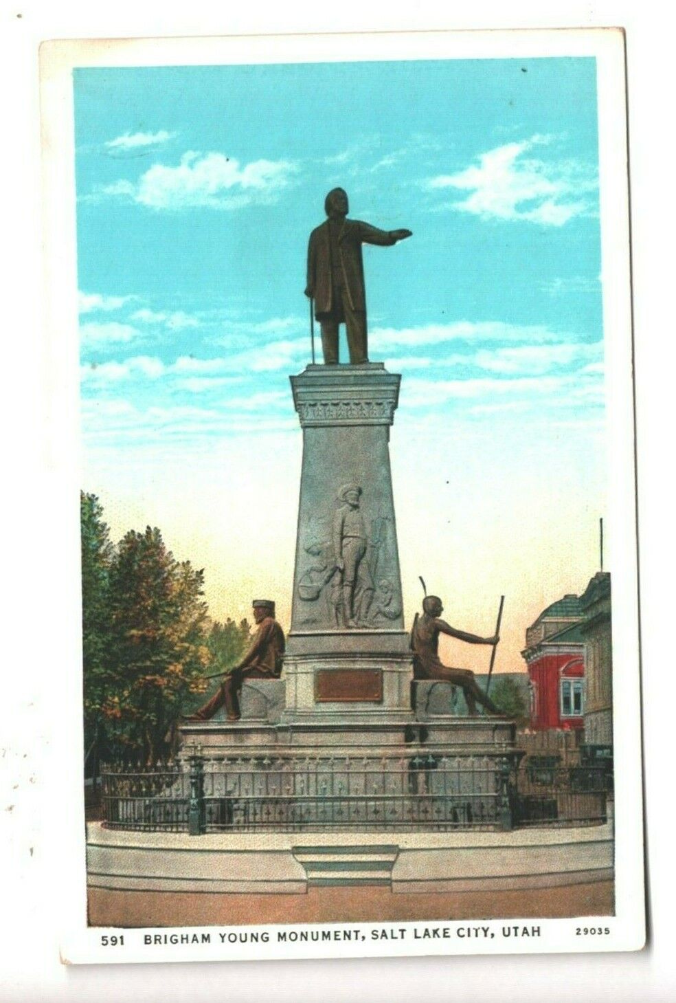 Postcard Salt Lake City UT Utah Brigham Young Monument