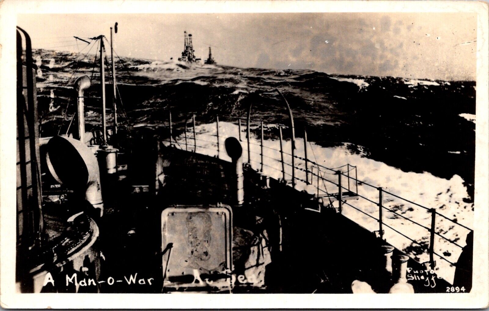 Real Photo Postcard Military Navy Ship A Man-O-War