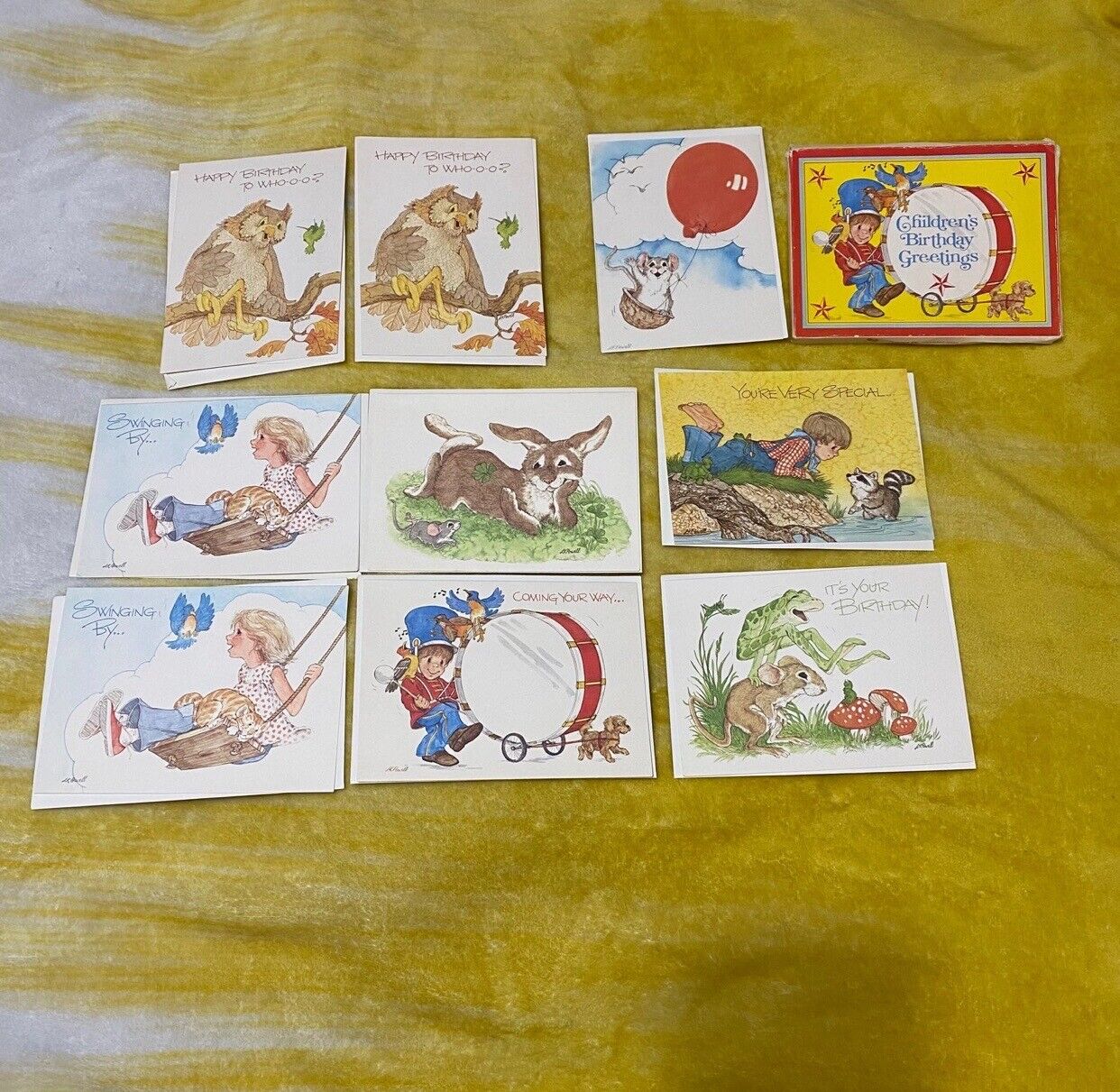Vintage Greeting Cards Lot Of 9 With Envelopes Unused*