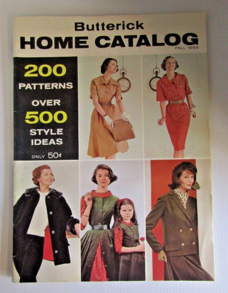 Vtg BUTTERICK Home Pattern Catalog Fall 1959~Fashion~Retro