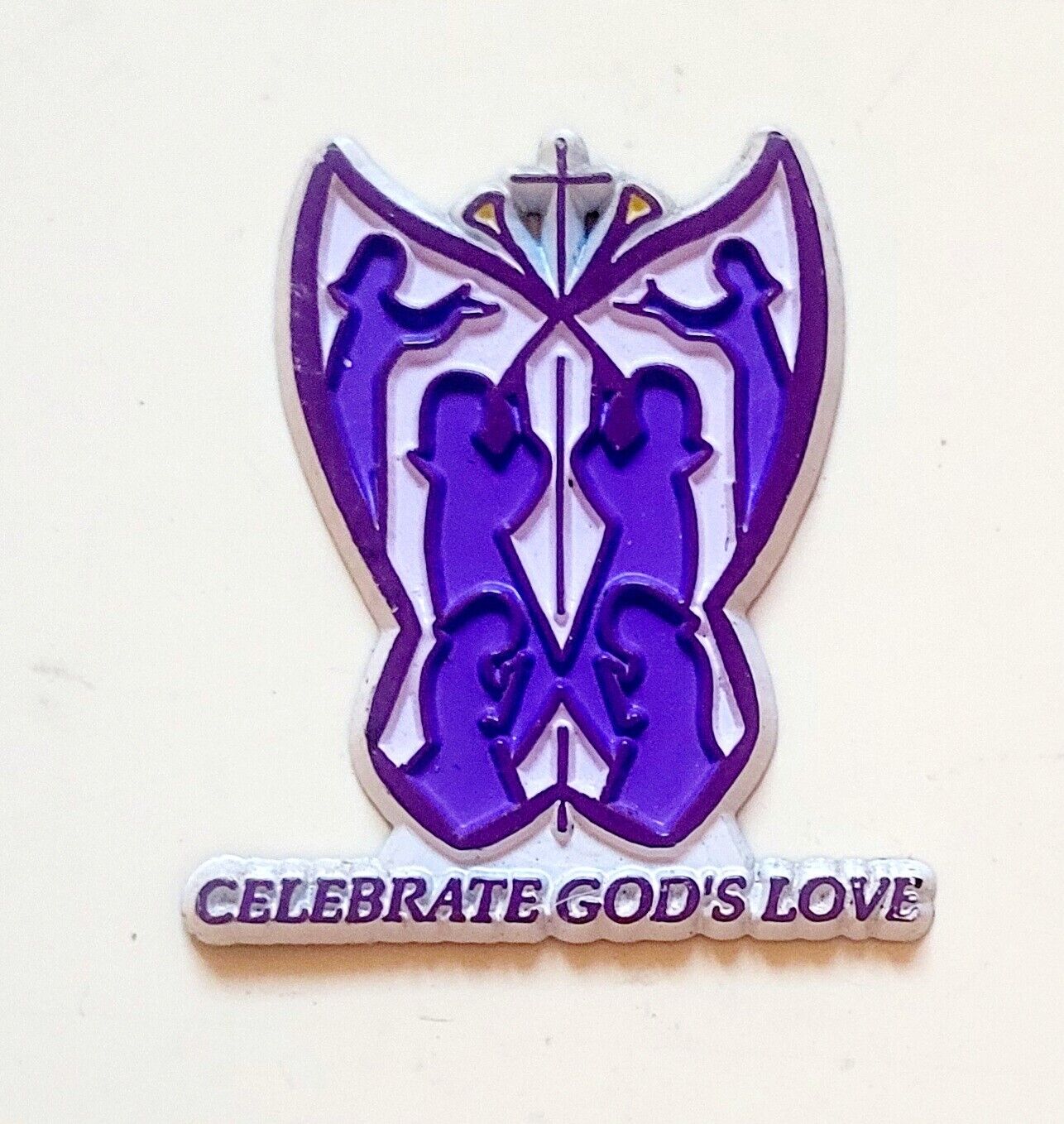 Celebrate God's Love Refrigerator Magnet Rubber Vintage Worship 