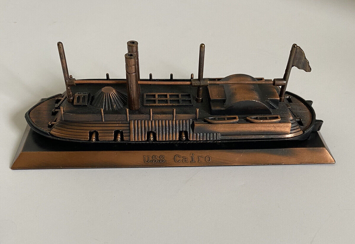 Vintage U. S. S Cairo Metal Ship Figurine