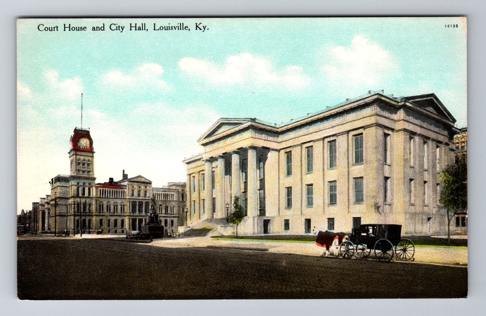 Louisville KY-Kentucky, Court House And City Hall, Antique, Vintage Postcard