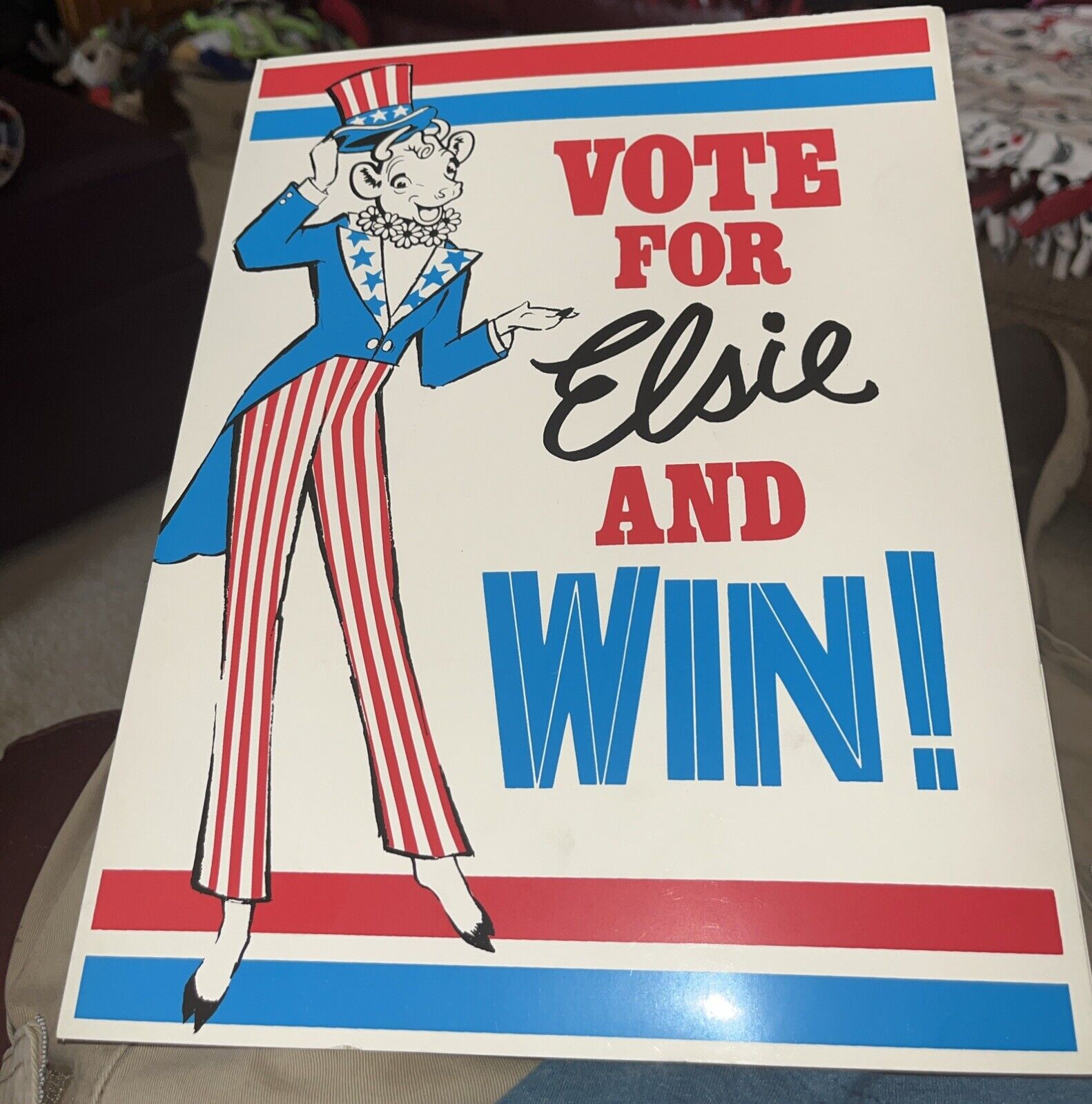 Borden   Vote For Elsie Red White & Blue Folder 9” X 12”