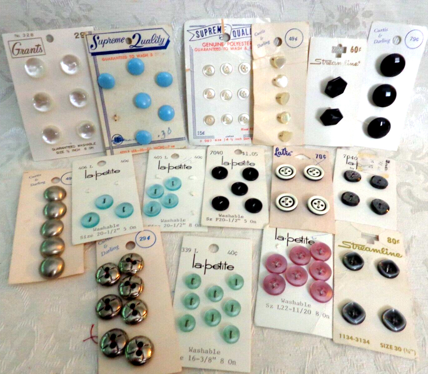 Mixed Lot # 3  Vintage New Old Stock Multi-Color Buttons