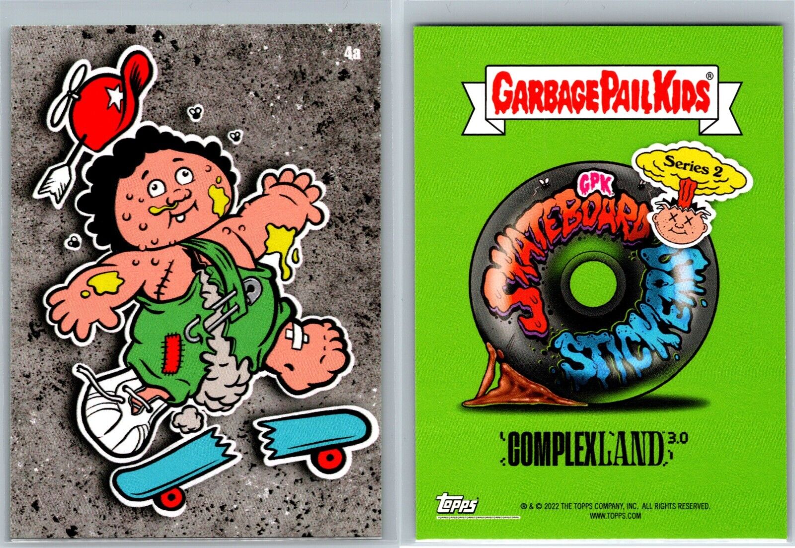 2022 Topps Garbage Pail Kids GPK ComplexLand Series 2 Skateboard Stickers 4a