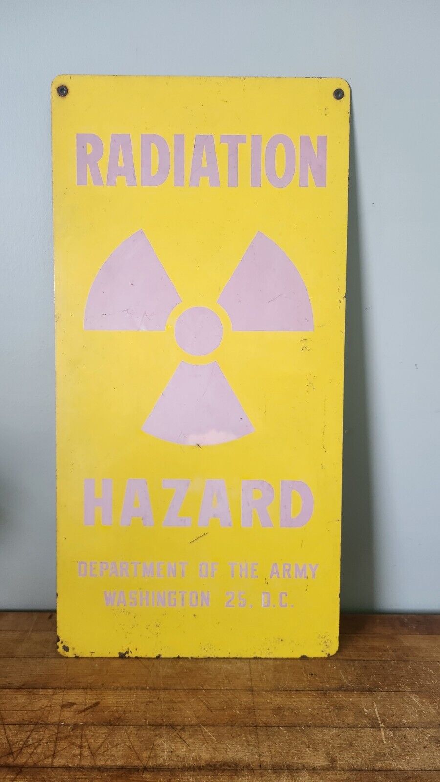 RARE Department of the Army Radiation Hazard metal sign 24