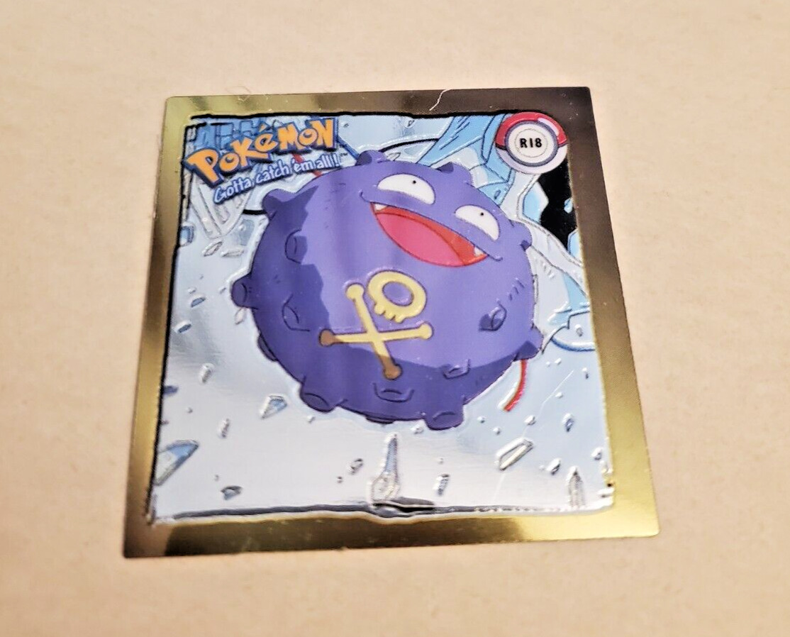 1999 Artbox Pokemon Stickers Series 1 - Koffing #R18 GOLD INSERT - LP