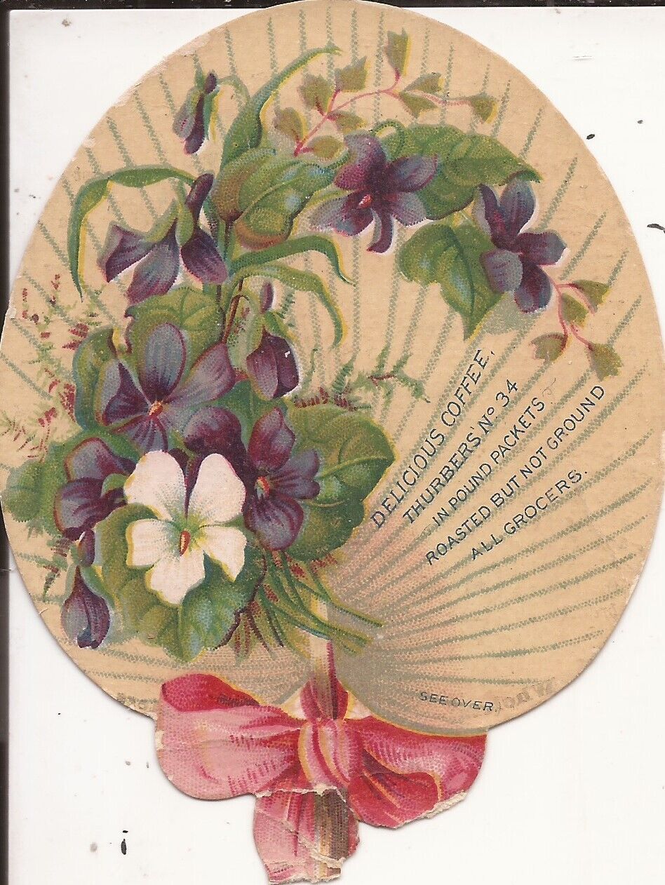 FAN-SHAPED TRADE CARD - H. K. & P. R. Thurber\'s Coffee - NEW YORK