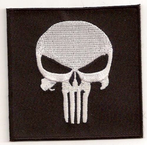 PUNISHER SKULL  VETERAN MILITARY EMBROIDERED IRON ON BIKER PATCH**FREE SHIPPING*
