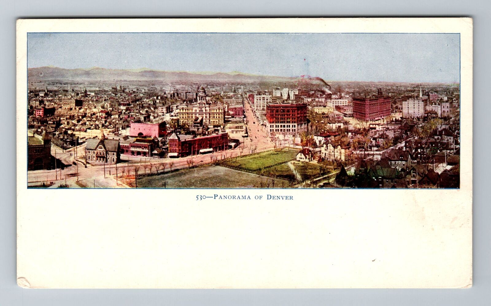 Denver CO-Colorado, Aerial Panorama View Town, Vintage Postcard