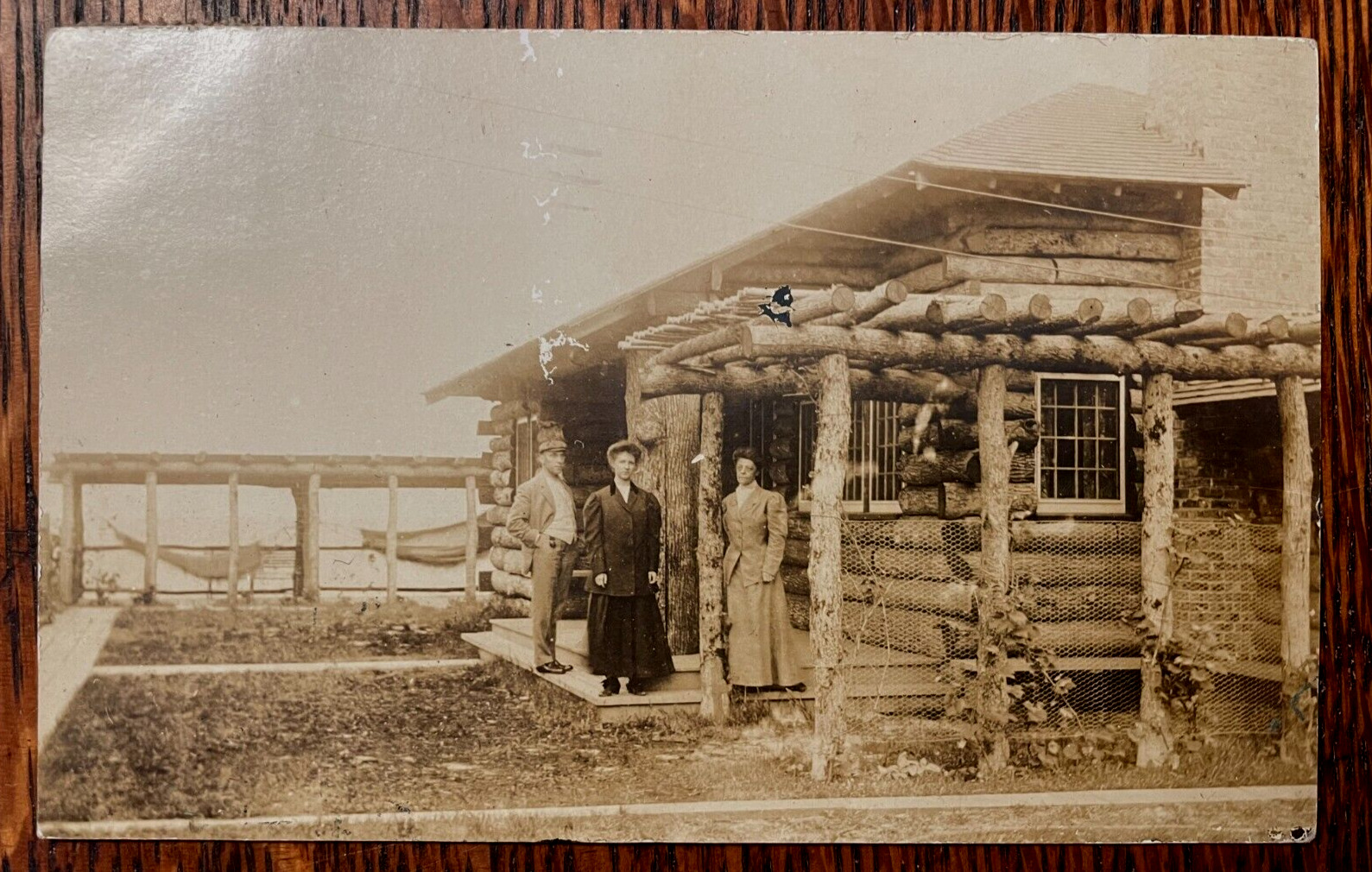 Vintage Postcard 1907-1915 Log Cabin Home (Real Photo Postcard)