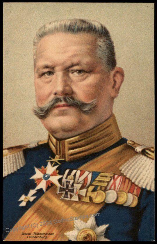 Germany WWI General von Hindenburg Patriotic PPC 70054