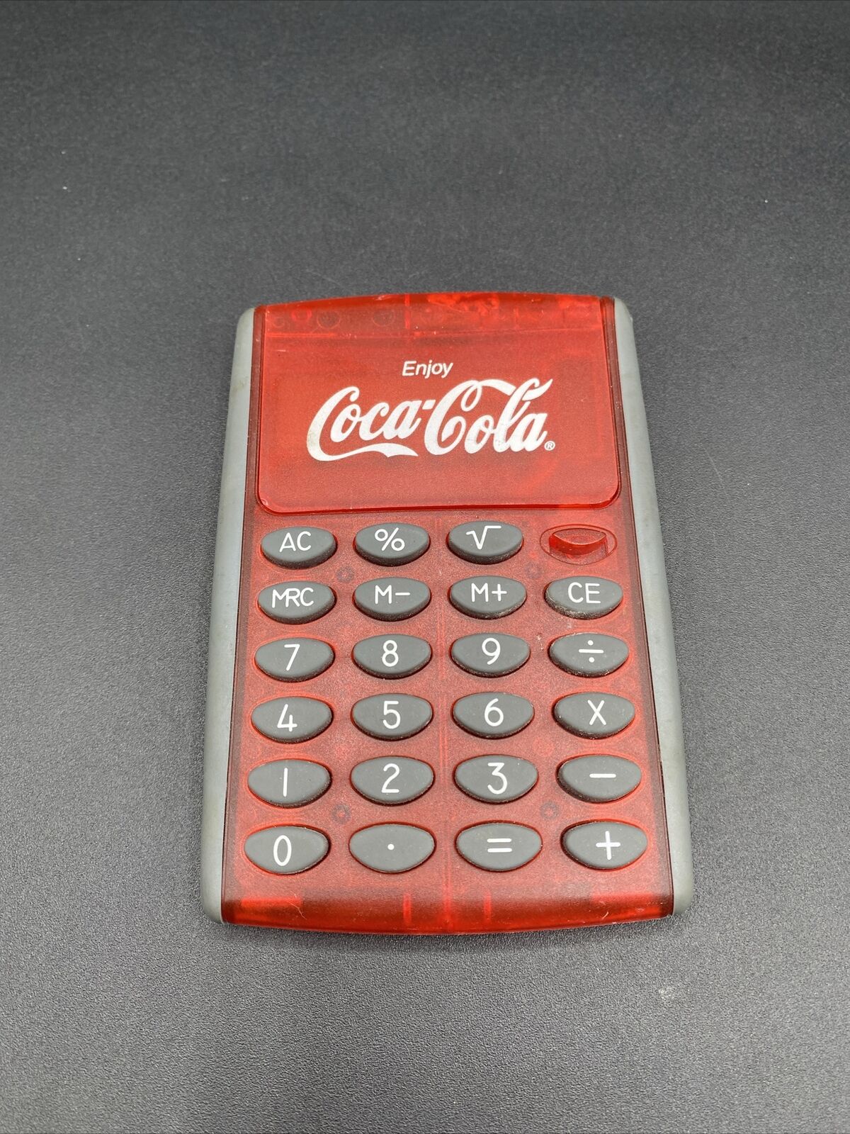 Vintage Red Coca Cola Transparent  Calculator Rare