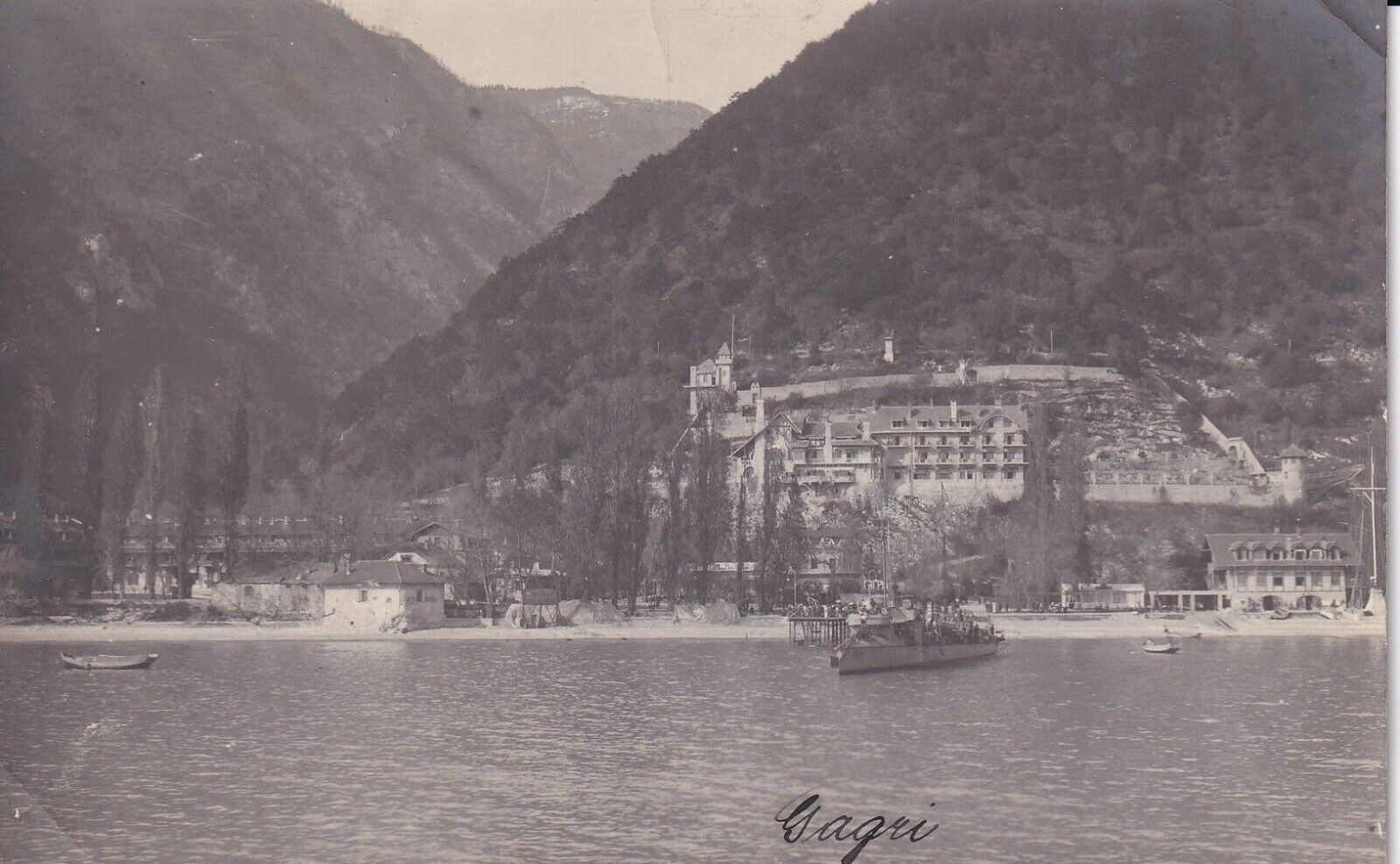 Gagri, Gagry, Caucasus, Georgia , photo postcard, ship