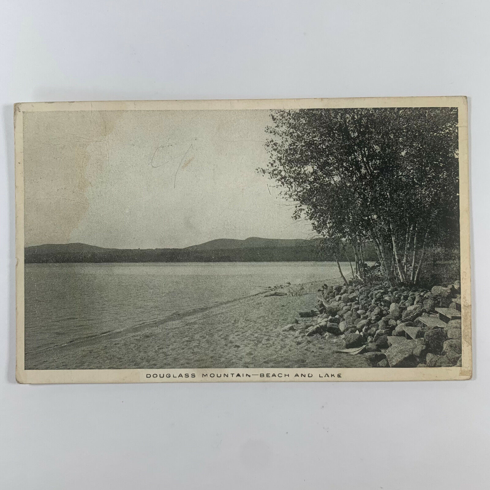 Postcard Maine Douglass Mountain ME Beach and Lake 1931 Posted