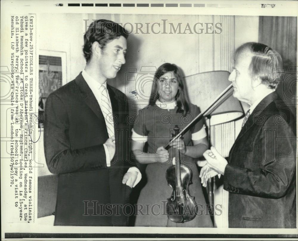 1970 Press Photo Yehudi Menuhin Prince Charles - DFPC08405