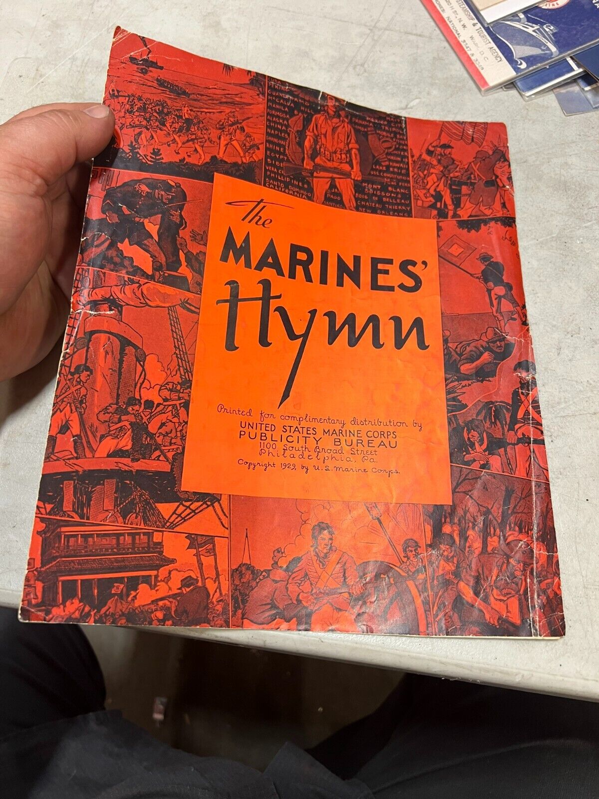 The Marines Hymn Vintage Sheet Music copyright 1929 United States Marine Corps
