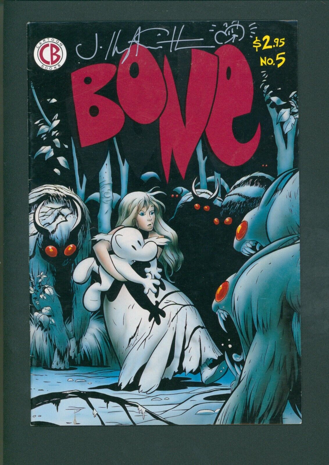 BONE #5 1992 1ST PRINT JEFF SMITH SIGNED AND SKETCHED