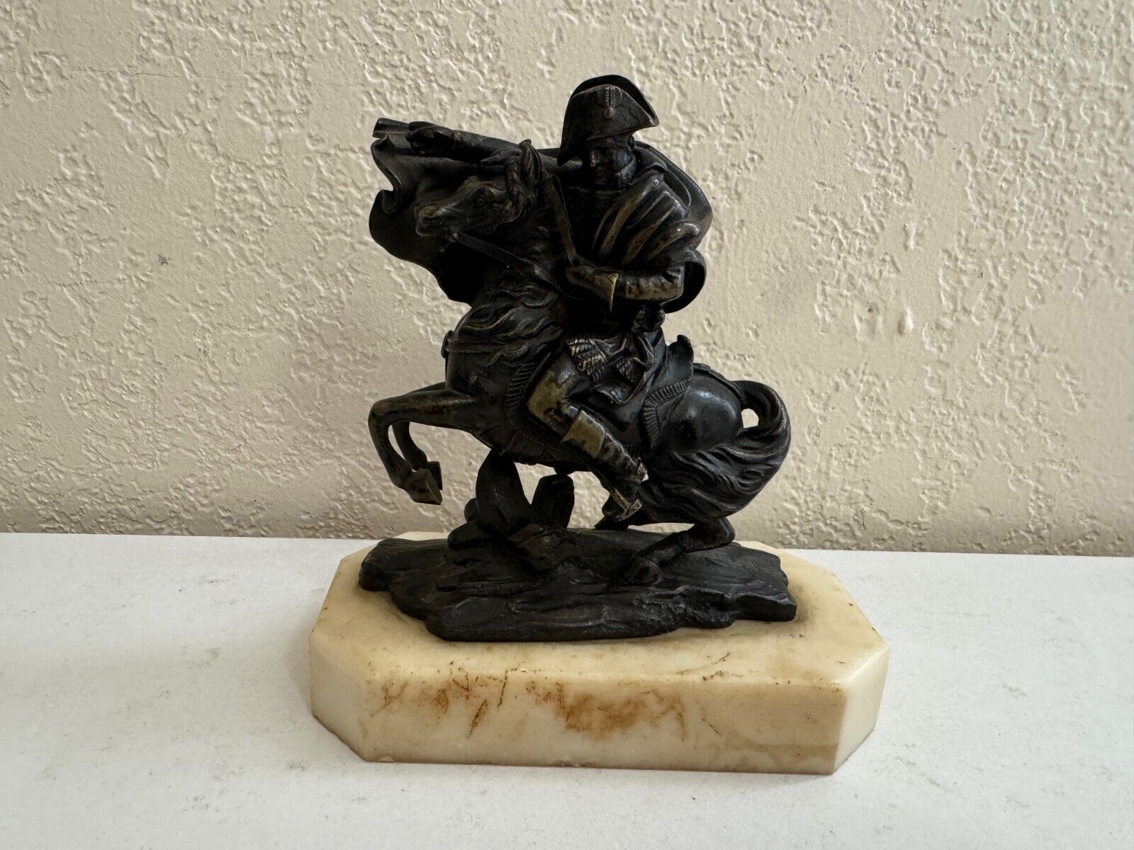Vintage Possibly Antique Bronze Statue of Napoleon Riding Horse