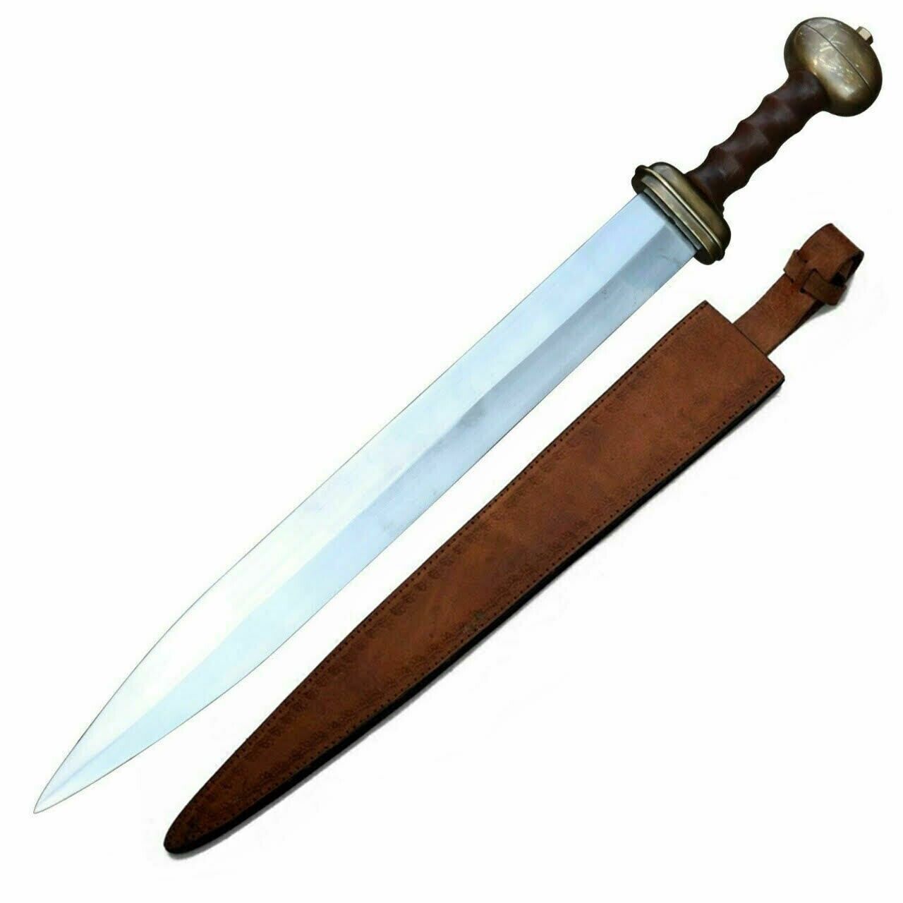 Ancient Roman Medieval Legionary Soldier Full Tang Gladius Sword with Scabbard