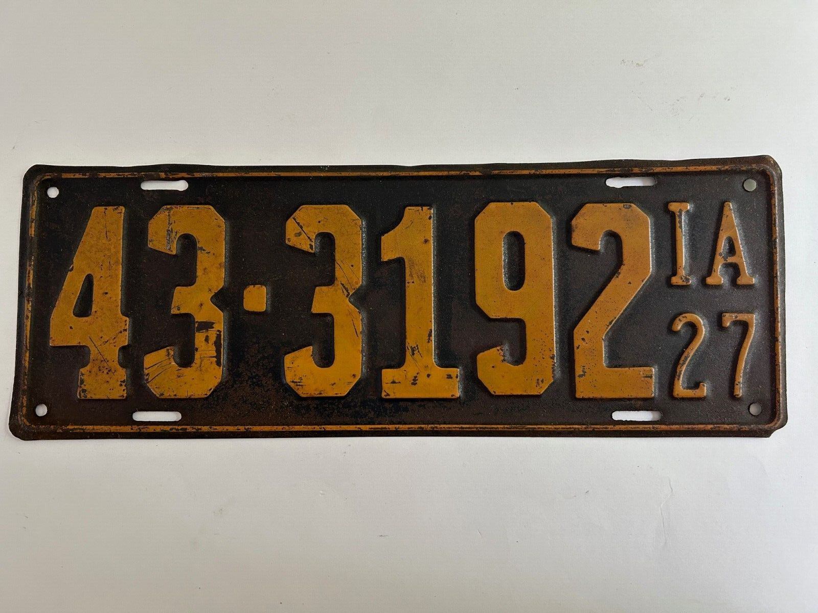 1927 Iowa License Plate County 43 All Original Paint