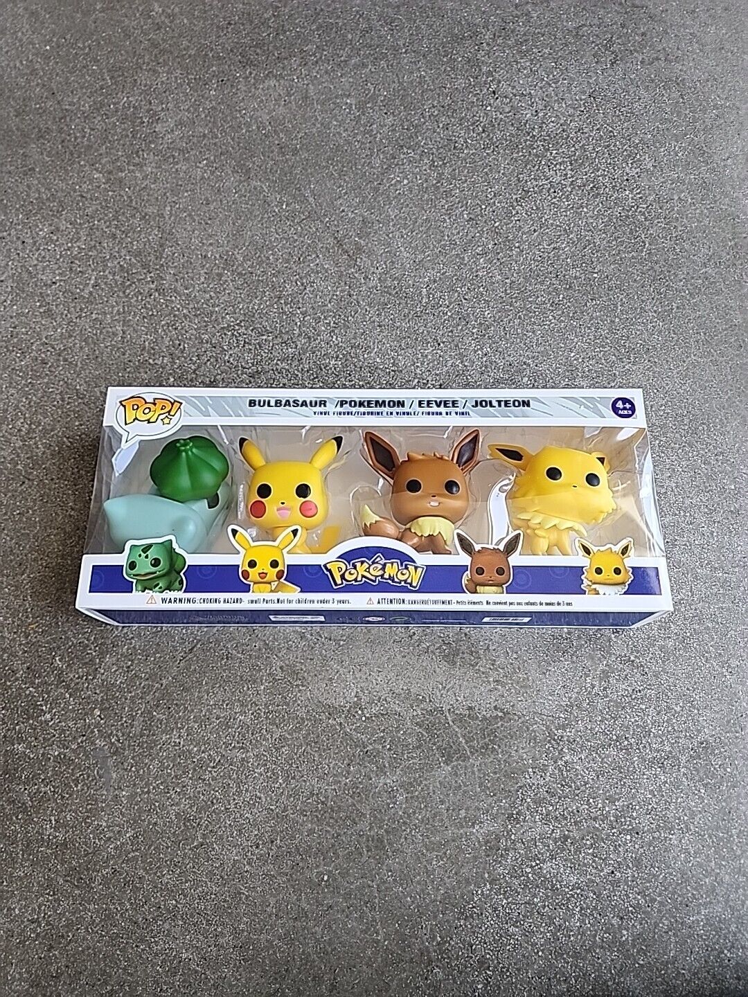 New Funko POP Pokemon Bulbasur Pikachu Jolteon Flareon Eeveelutions 4 Pack 2022