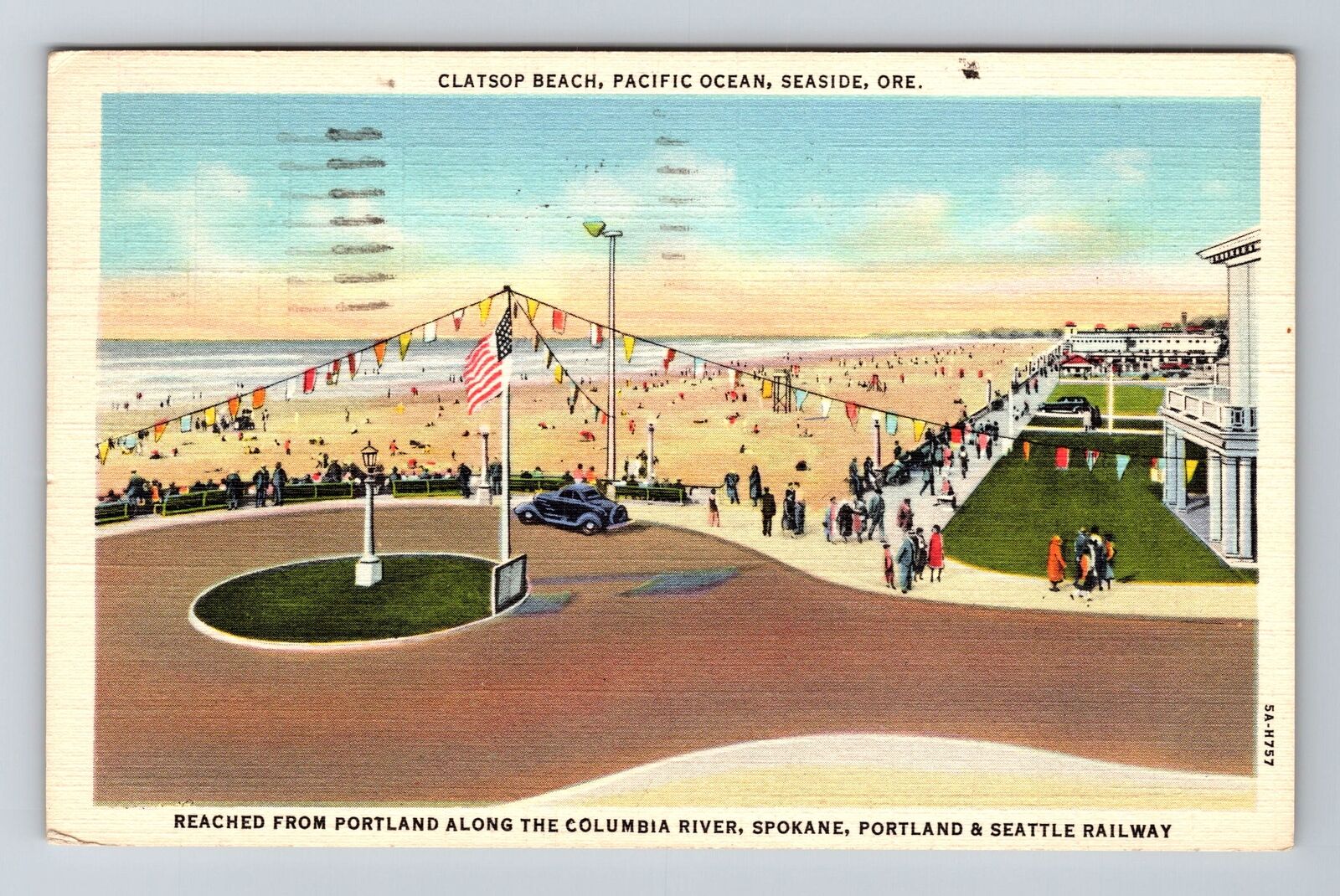 OR-Oregon, Clatsop Beach, Pacific Ocean, c1944, Vintage Postcard