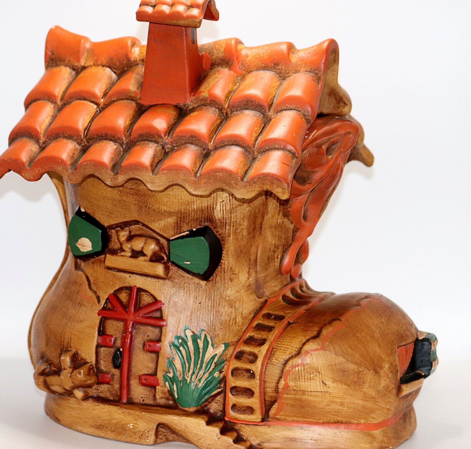 Ceramic Boot Shoe Cookie Jar Vintage 13” Tall