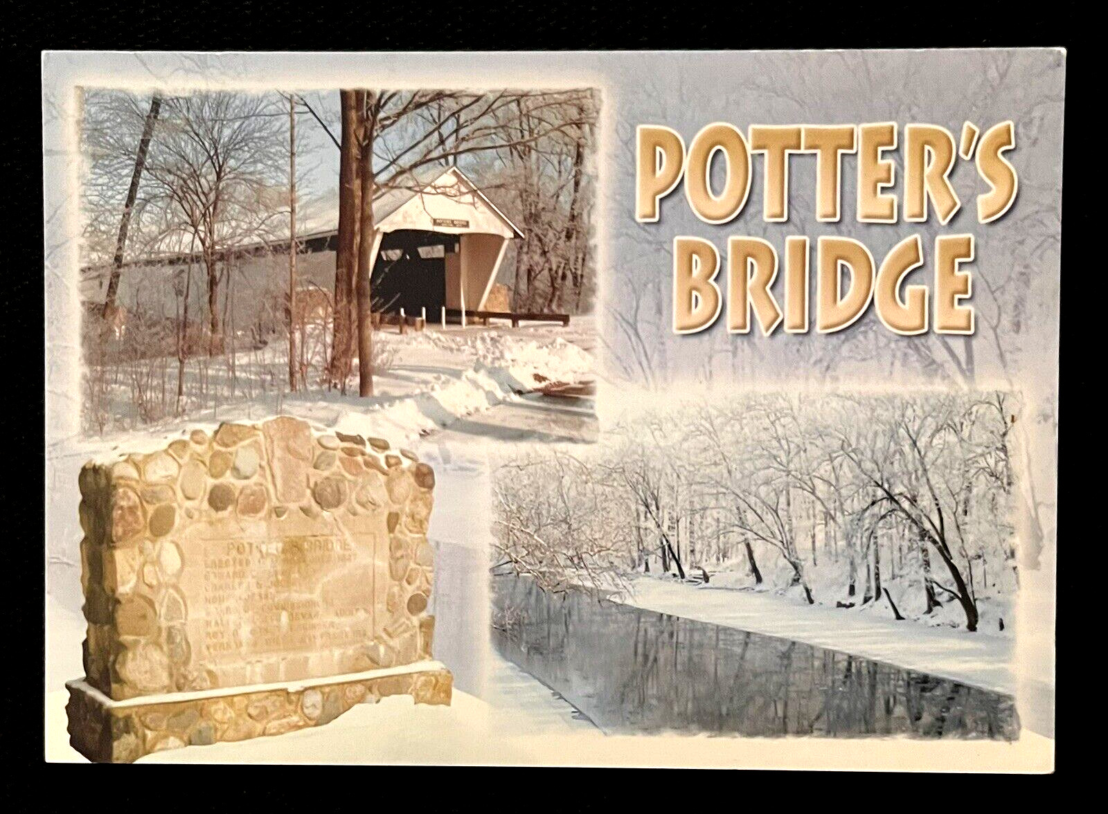 Postcard Multi View Potter\'s Bridge Noblesville Indiana Covered Bridge        A1