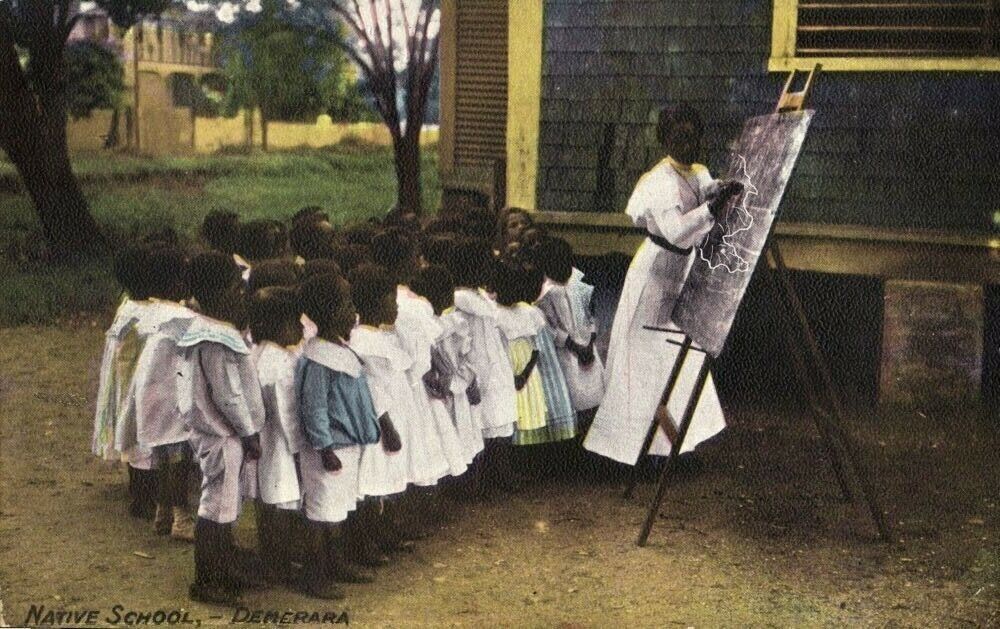 british guiana, Guyana, DEMERARA, Native School (1909) Postcard