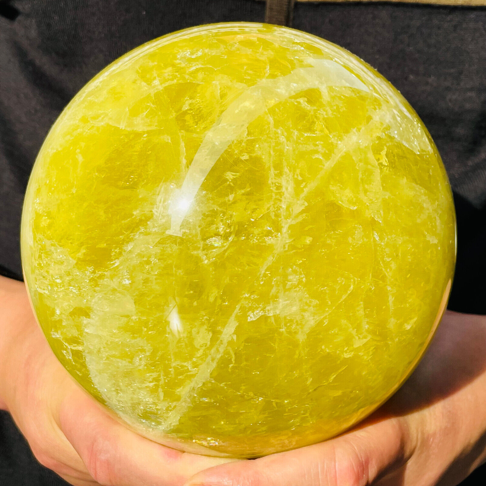 9.52LB TOP Natural citrine Quartz ball carved Crystal Sphere gem reiki Healing