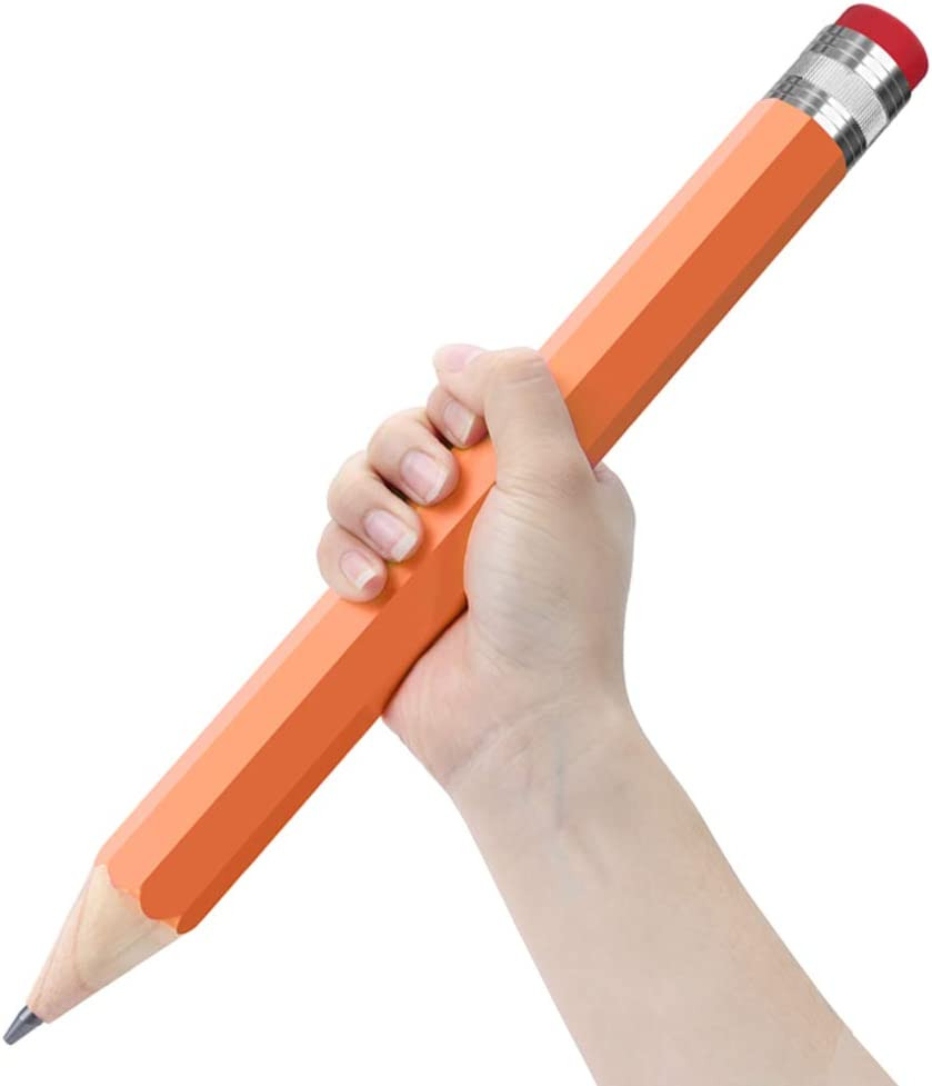 BUSHIBU Wooden Jumbo Pencils for Prop/Gifts/Decor - 14 Inch Funny Big Novelty Pe