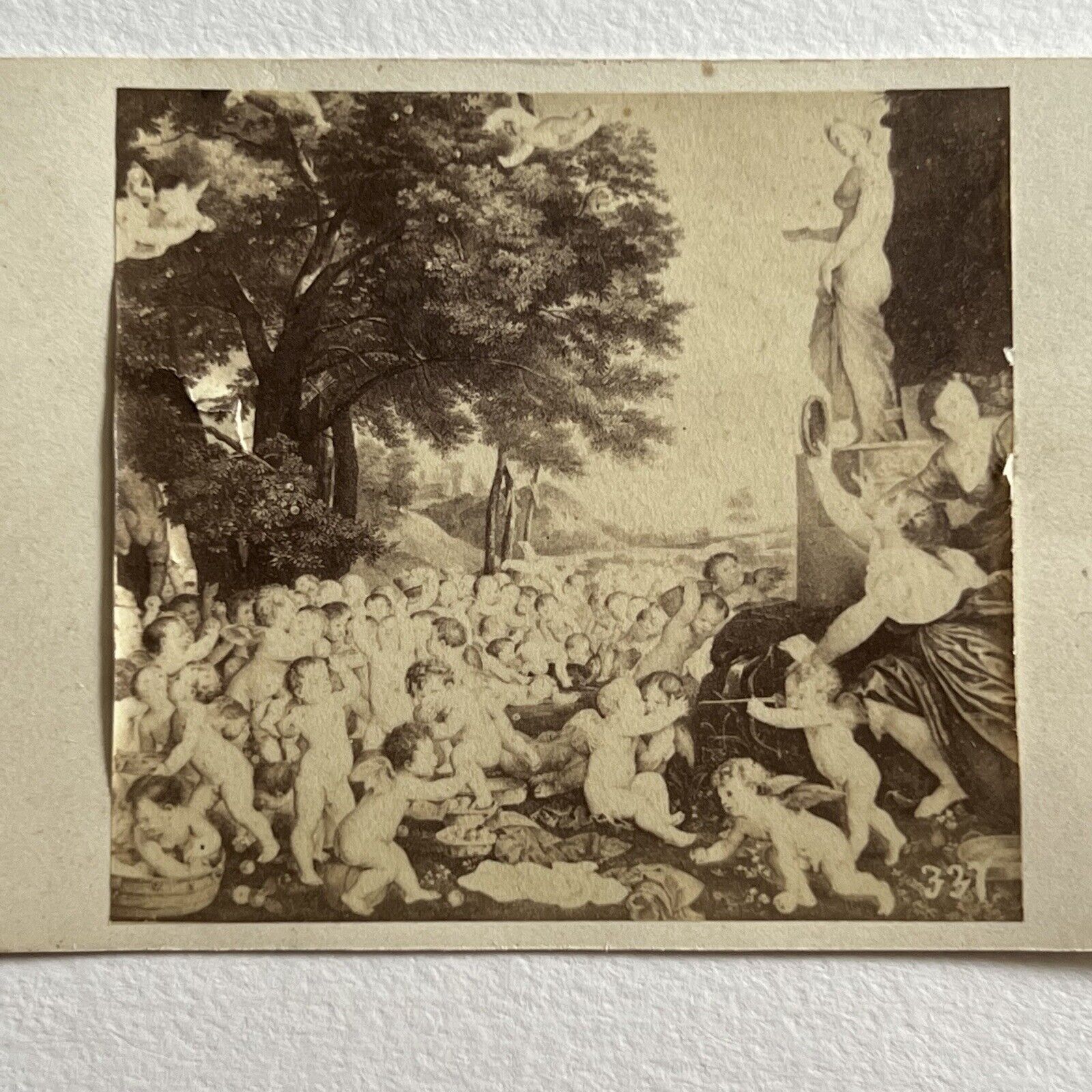 Antique CDV Filler Photograph The Worship Of Venus Titian Masterpiece Art
