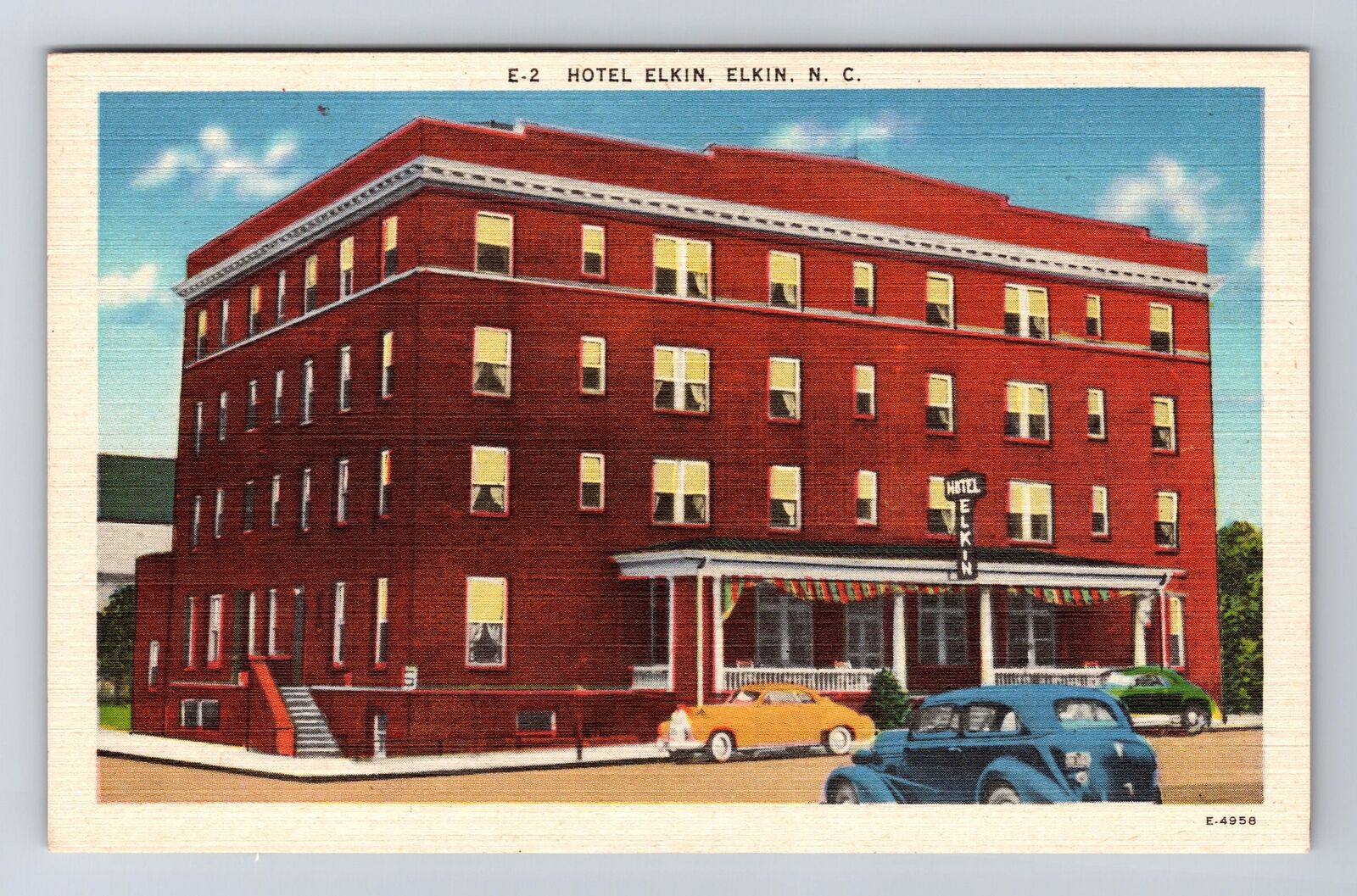Elkin NC-North Carolina, Hotel Elkin, Advertisment, Antique, Vintage Postcard