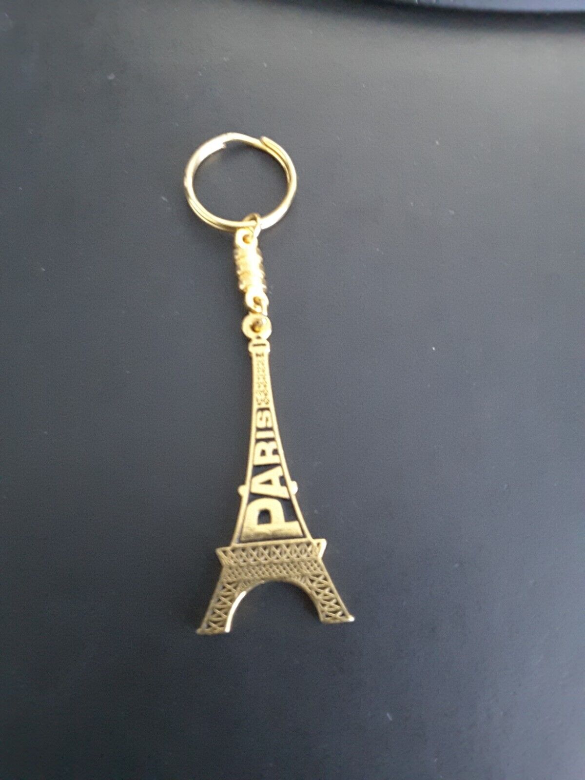 Paris Eiffel Tower Gold Tone Key Chain