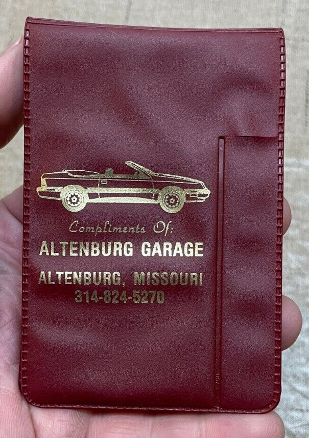 Vintage Altenburg Garage Notebook Altenburg MO Collectible Rare