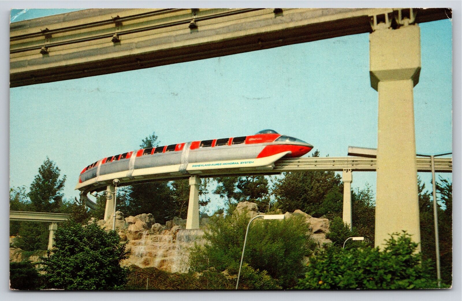 Disneyland~Monorail @ Tommorowland From Below~Vintage Postcard