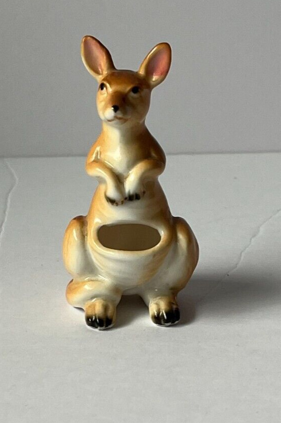 Vintage Kangaroo Ceramic Porcelain Miniature - Bone China, Japan