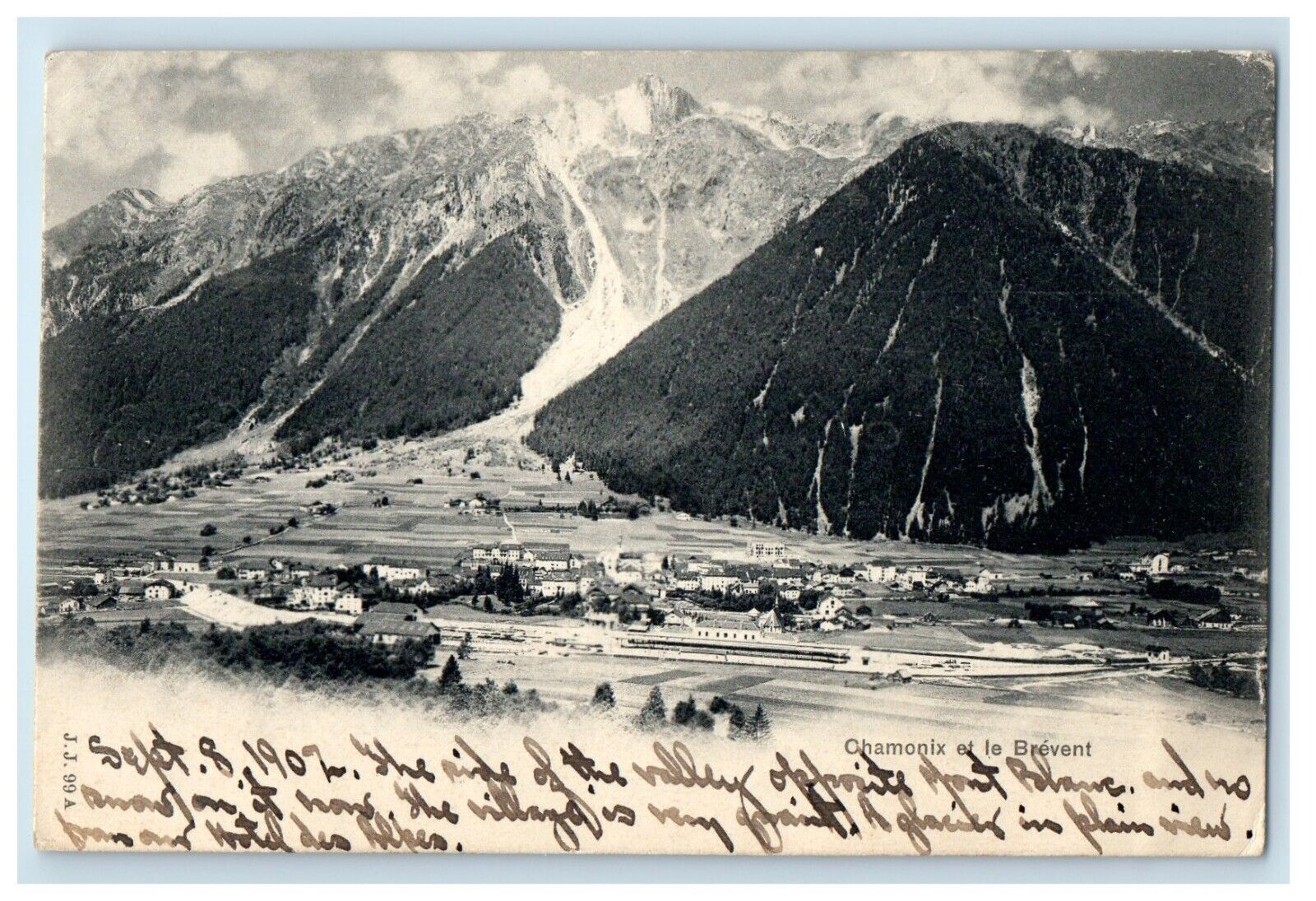 1902 Chamonix Et Le Brevent France, Mountain View Posted Antique Postcard