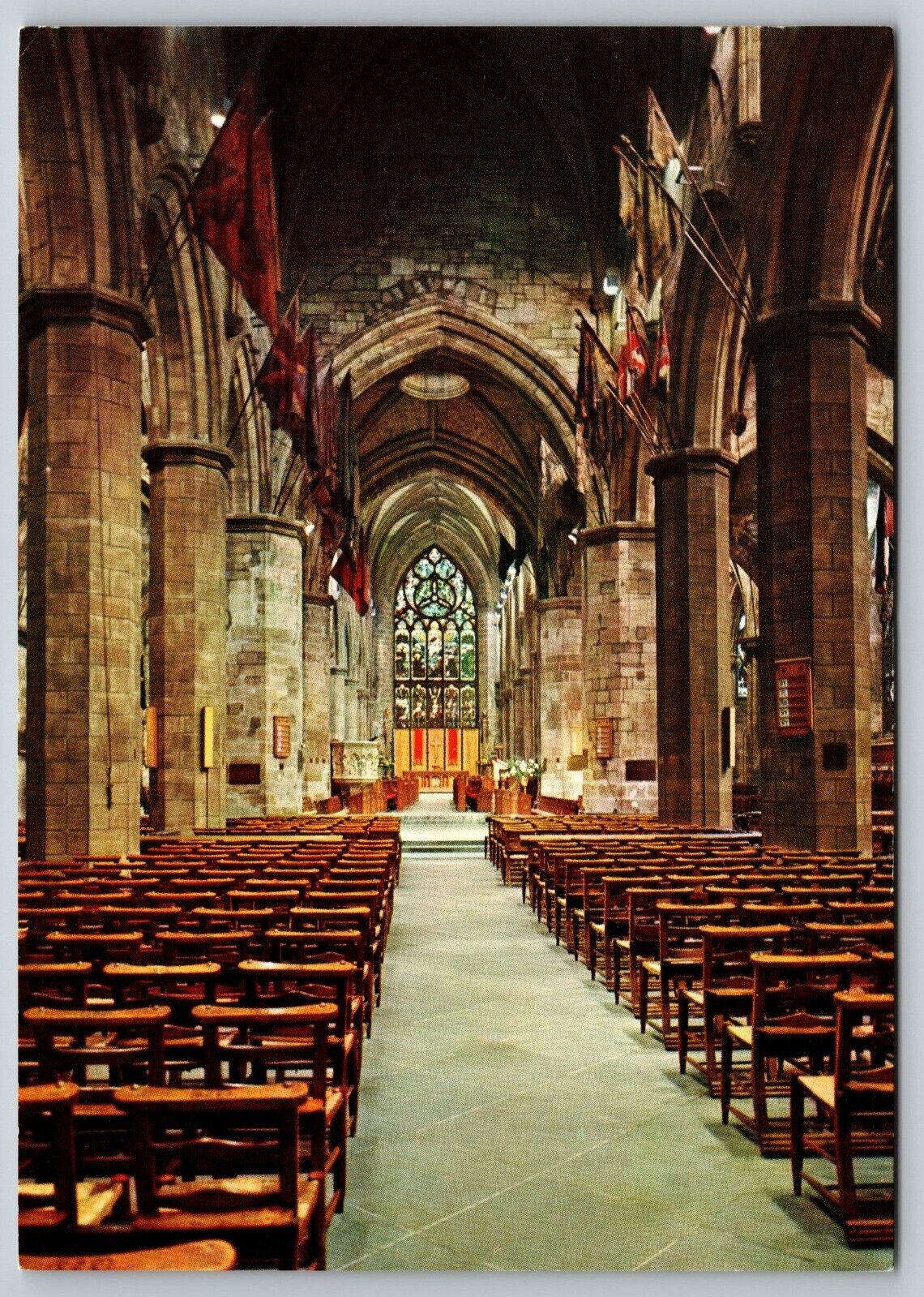 Postcard Scotland Edinburgh St Giles Cathedral The Nave 3W