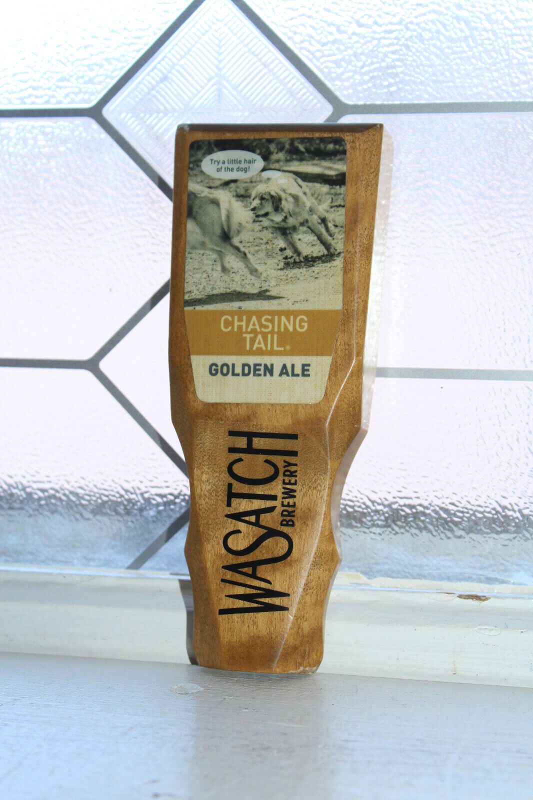 Vintage Wasatch Brewery Chasing Tale Ale Beer Tap Handle Squatters