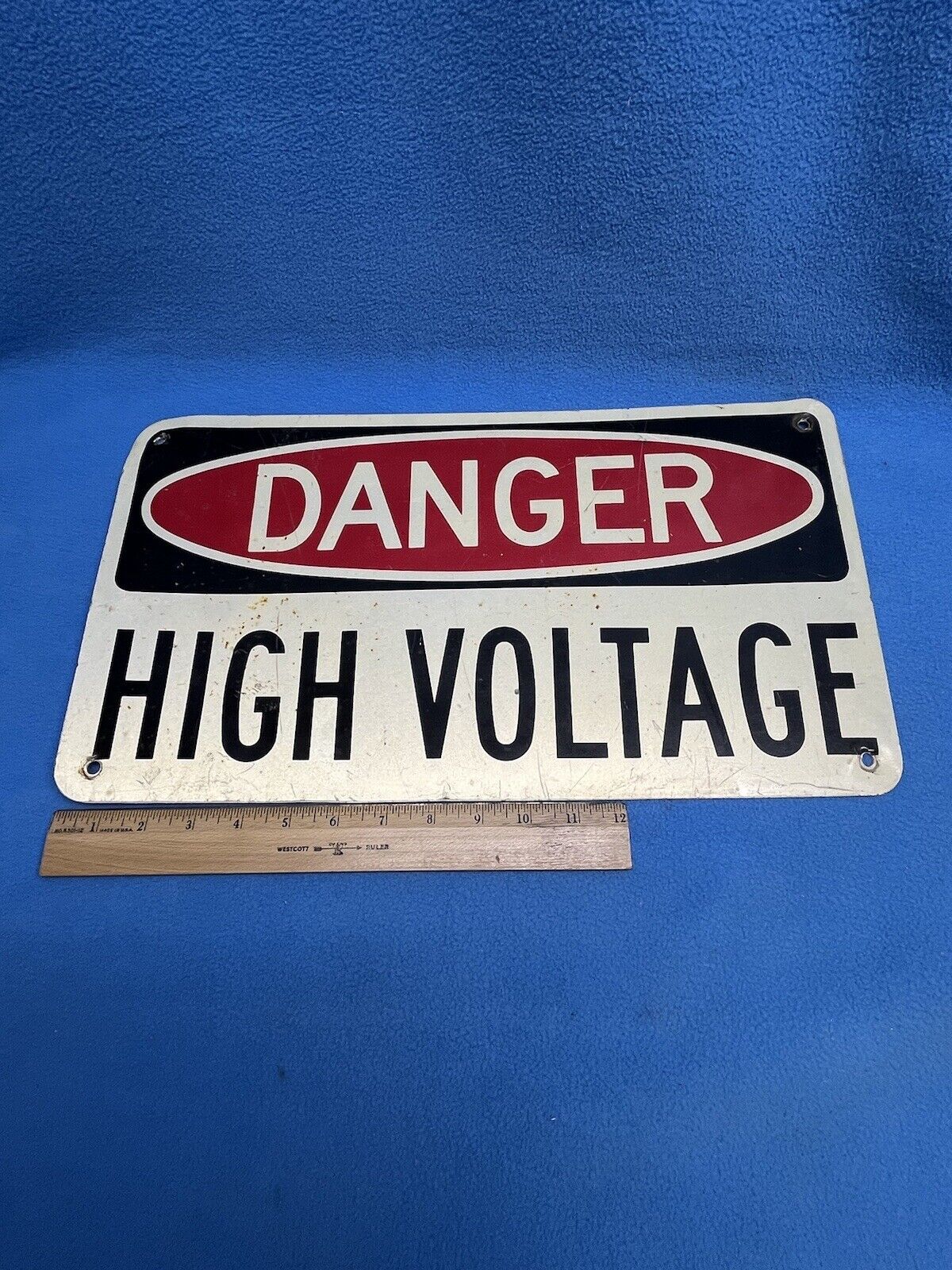 Vintage Danger High Voltage Metal Sign 10x18\