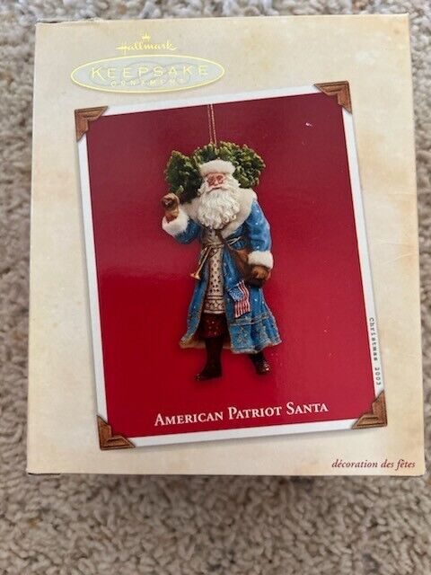 2003 Hallmark AMERICAN PATRIOT SANTA Ornament Father Christmas NEW IN BOX