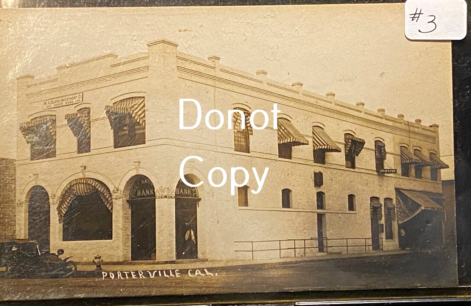 #3 Porterville CA RPPC Rare Circa 1910 First National Bank