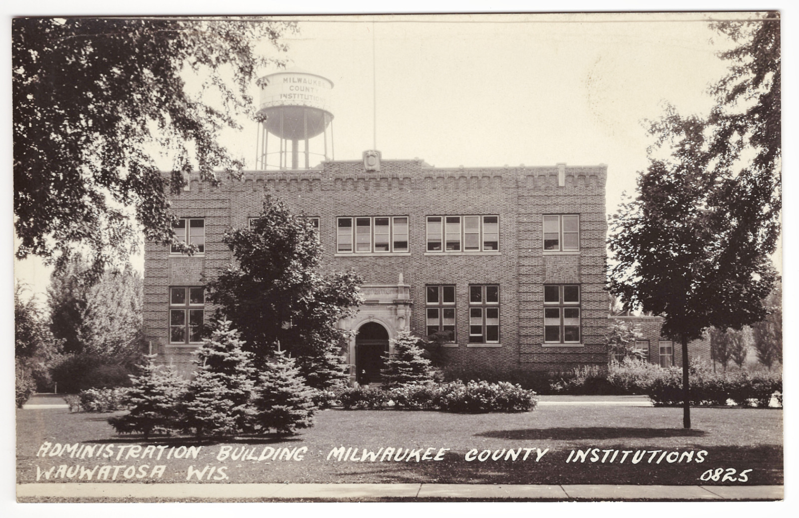 Postcard RPPC Administration Building Milwaukee County Institutions Wauwatosa WI