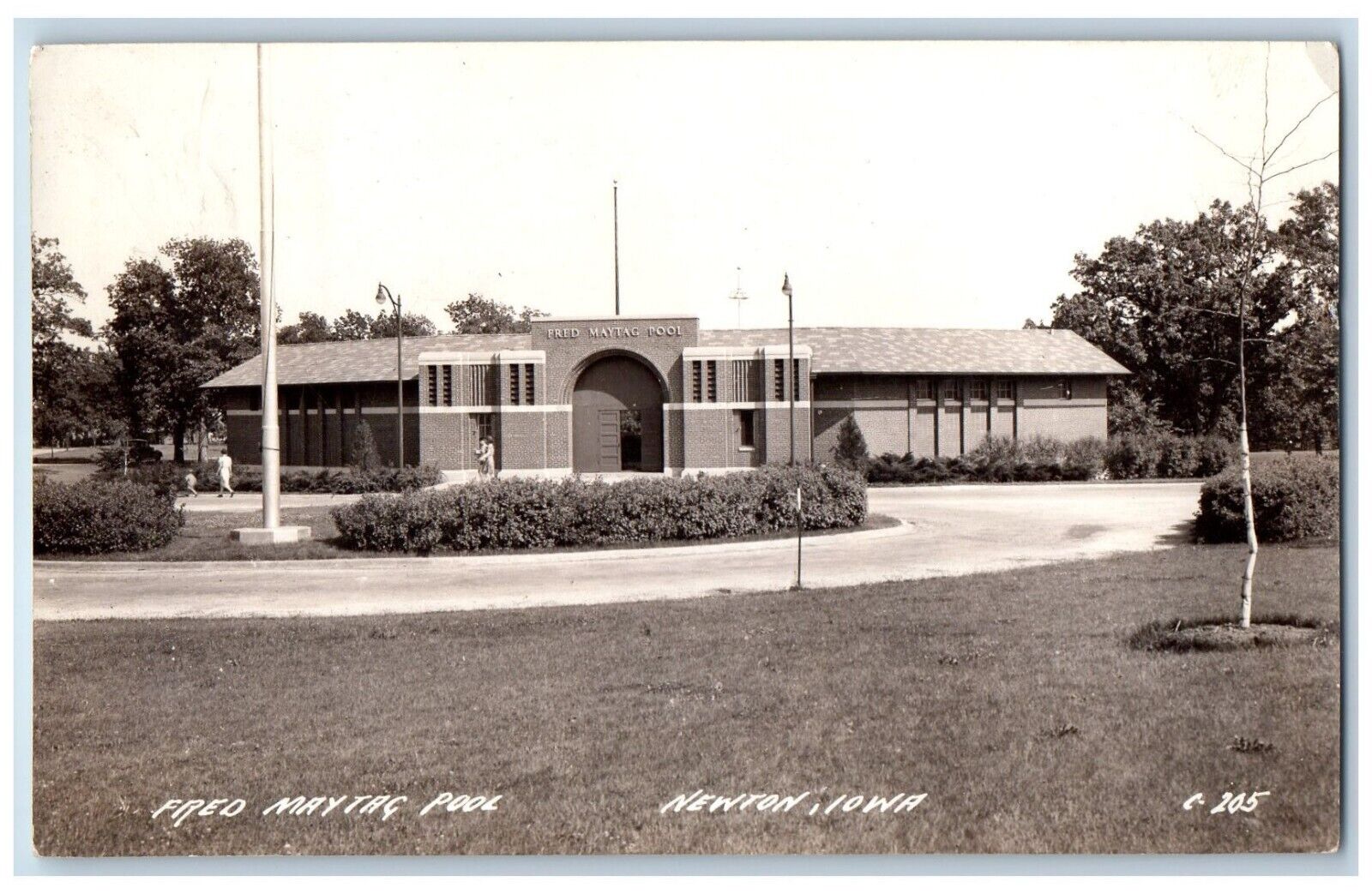 Newton Iowa IA Postcard RPPC Photo Fred Maytag Pool 1940 Posted Vintage