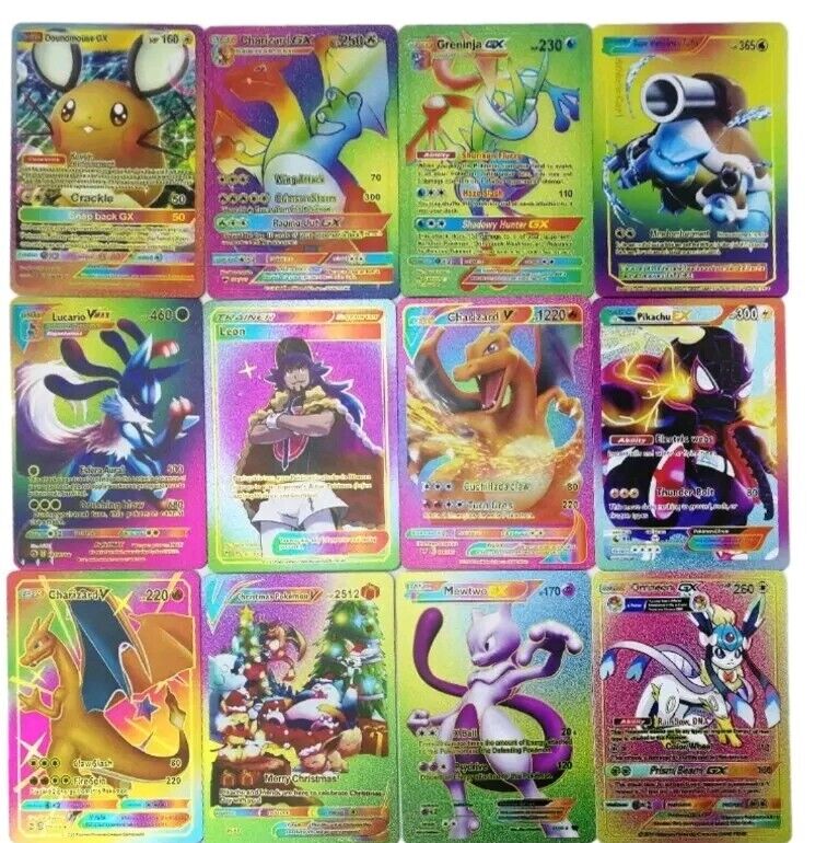 NEW Gold Multi Coloured  foil pokémon cards Lucky Dip BUNDLES OF 10 Cards 