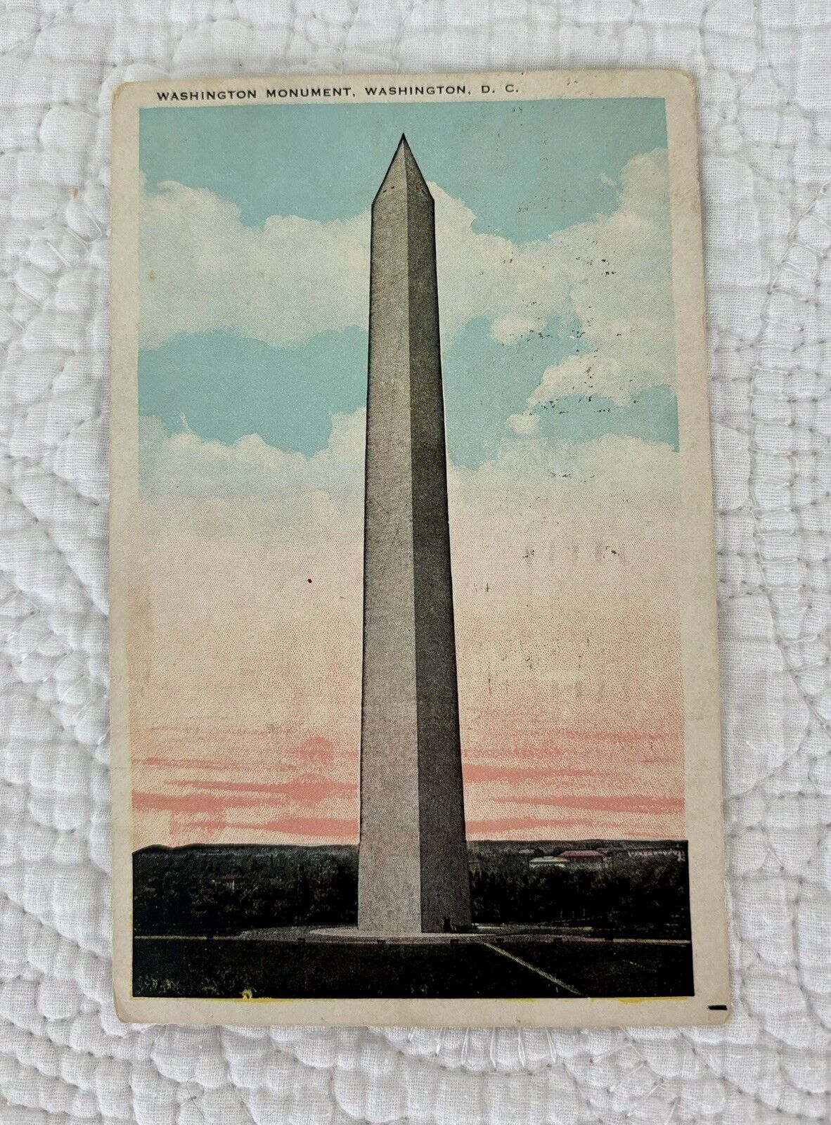 Vintage 1920s Washington Monument Washington D C Postcard